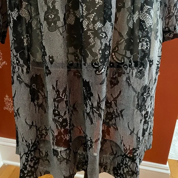 Club Monaco little black dress. This sheer dress is perfect for any occasion. - Picture 4 of 11